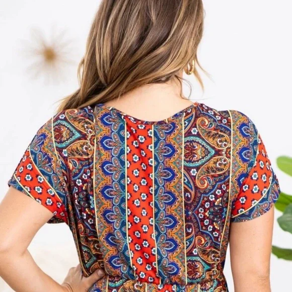 ☀️ Haptics Plus Size Boho Mini Knit Dress - Picture 3 of 3